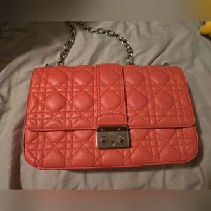 Miss Dior Flap Bag Cannage Quilt Lambskin coral